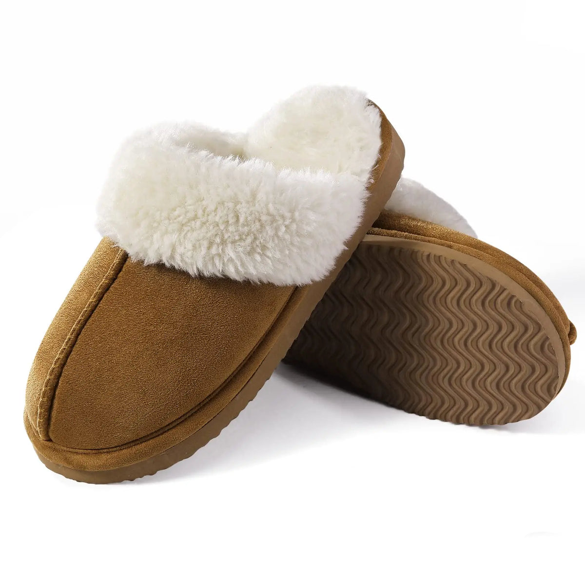 Chinelos de algodão evshine-luxuoso para mulheres, chinelo interior macio, espuma de memória confortável, sapato plano de pele ao ar livre, inverno