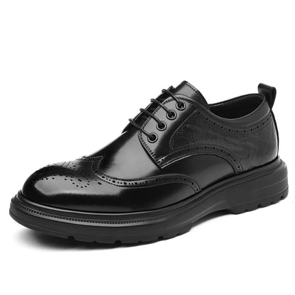 Men's leather shoes business formal wear, casual leather shoes soft-soled lace-up comfortable dress shoes wedding groom shoes