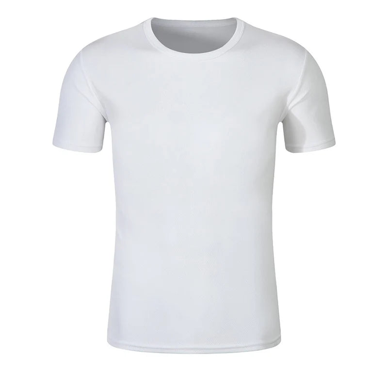 Marathon Men's Casual T-shirts Summer Quick Dry Breathable Round Neck Short Sleeve Elastic Outdoor Training Hiking Run T-shirts