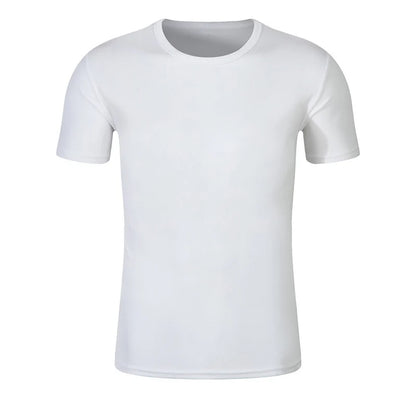 Marathon Men's Casual T-shirts Summer Quick Dry Breathable Round Neck Short Sleeve Elastic Outdoor Training Hiking Run T-shirts
