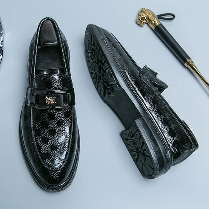 Sapatos sociais masculinos clássicos, sapatos formais de couro, de alta qualidade, casuais, para negócios, casamento, mocassins de escritório