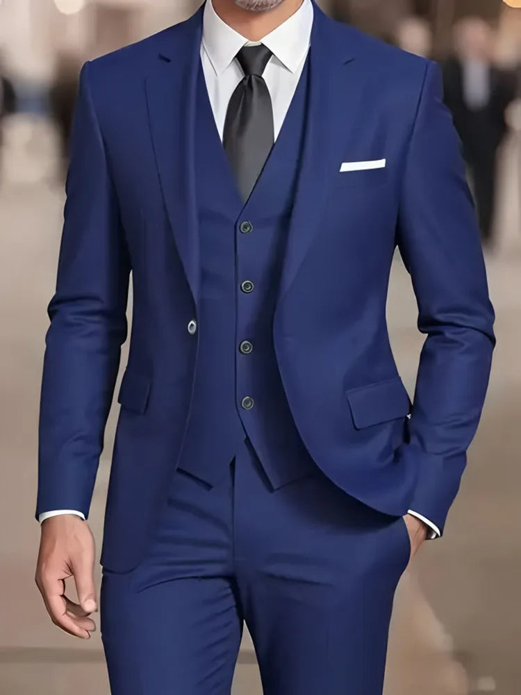 Novo terno bege masculino negócios smoking formal 3/2/1 peça vestido único breasted noivo padrinho de formatura festa de casamento