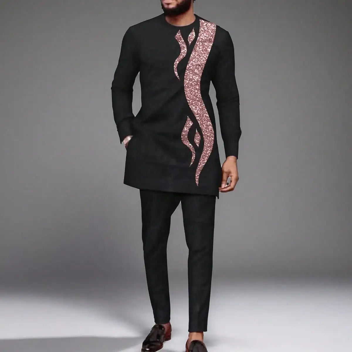 Novo Terno Masculino 2025, Bolso Branco, Conjunto de 2 Peças, Terno Casual de Luxo para Casamento, Estilo Tradicional Africano de Minorias Étnicas