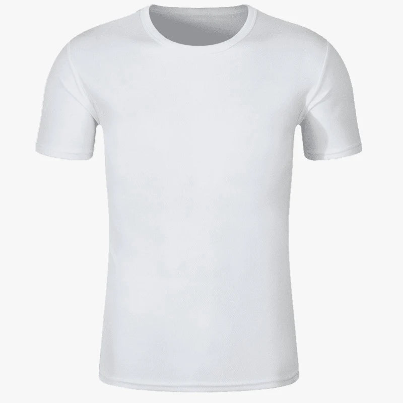 Marathon Men's Casual T-shirts Summer Quick Dry Breathable Round Neck Short Sleeve Elastic Outdoor Training Hiking Run T-shirts