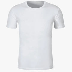 Marathon Men's Casual T-shirts Summer Quick Dry Breathable Round Neck Short Sleeve Elastic Outdoor Training Hiking Run T-shirts