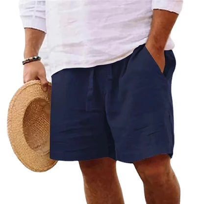 Novo short masculino de algodão, cor sólida, leve, para academia, praia, corrida e esportes, tamanho grande.