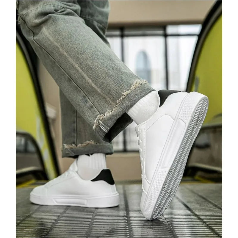 Men Vulcanized Shoes Couple Women PU Leather Men Shoes Sneakers Trend Casual Shoes Leisure Male Sneakers Footwear
