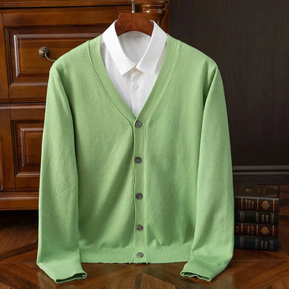 Cardigan de malha masculina solta com decote em v outono inverno camada base camisa frente aberta camisola estilo casual malhas tamanho grande