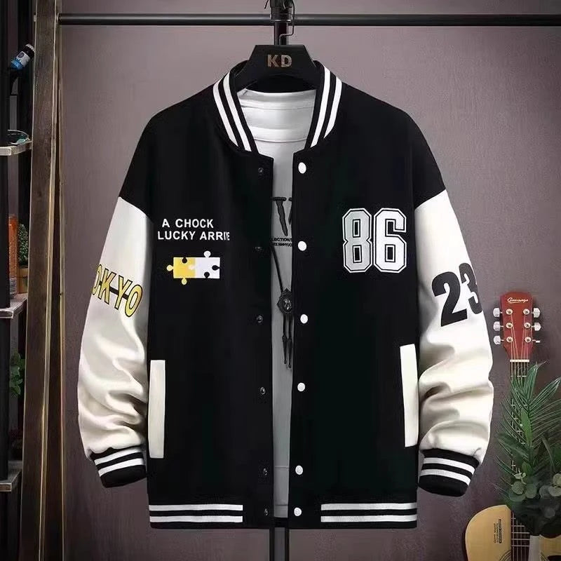 Carta bordada blusão masculino jaqueta de beisebol primavera novo estilo coreano harajuku hip-hop streetwear botão jaqueta universitária