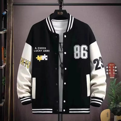 Carta bordada blusão masculino jaqueta de beisebol primavera novo estilo coreano harajuku hip-hop streetwear botão jaqueta universitária