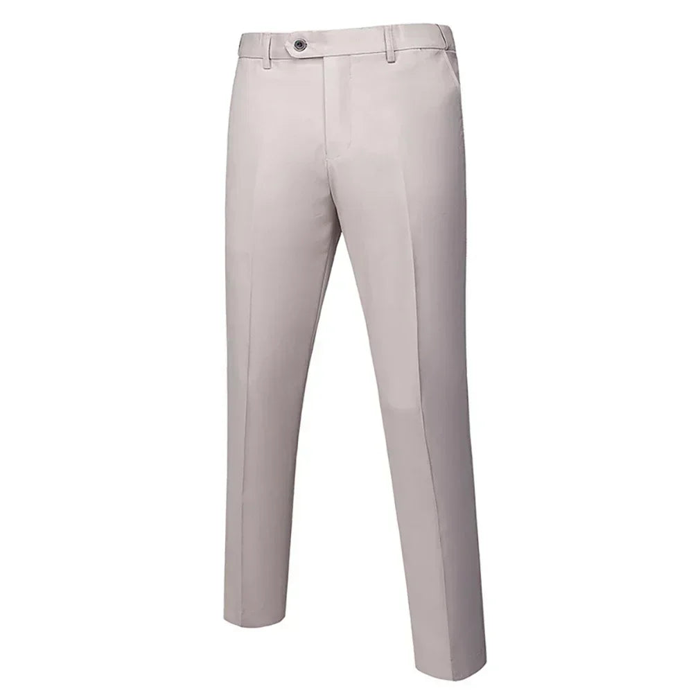 Calças de Terno Masculino M-6XL, Moda Boutique, Cor Sólida, Formal, para Negócios, Noivo, Casamento, Casual