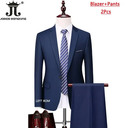 M-6XL 15 Cores (Jaqueta+Colete+Calças) Trajes Formais para Escritório Masculinos Vestido de Casamento para Noivos Vestido de Festa Terno de Cor Sólida