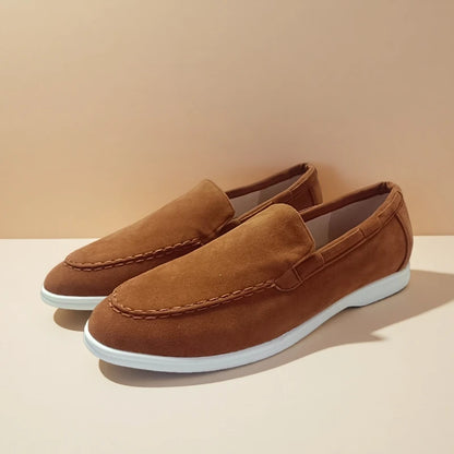 Primavera verão clássico marca camurça mocassins de couro dos homens sapatos casuais luxo respirável deslizamento em sapatos de condução mocassins