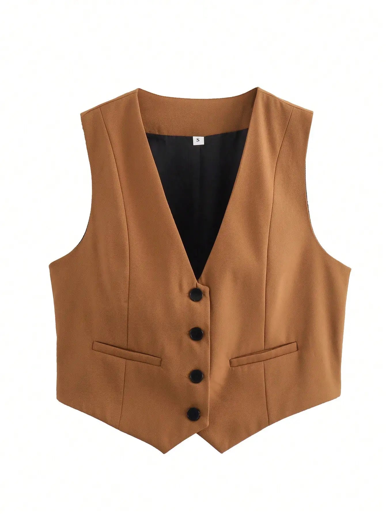 HH Moda Feminina Terno Sólido Colete Sem Mangas Colete Recortado Tops Coletes Primavera Verão Casual Senhora de Escritório Chic Tops