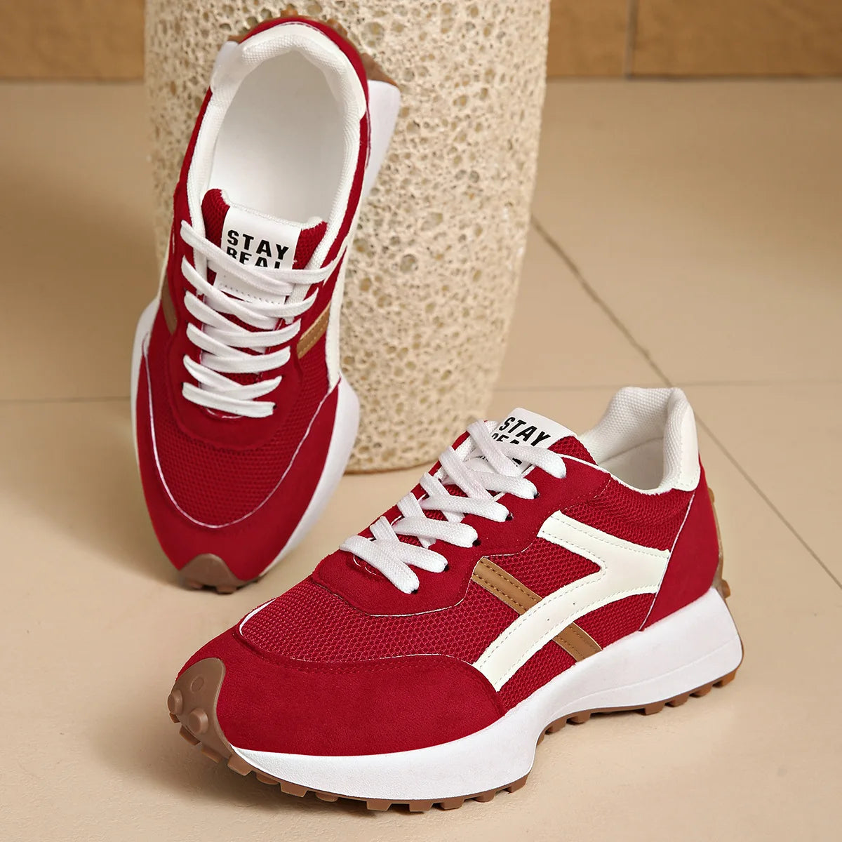 Novos Tênis Femininos 2026: Tênis Esportivo Casual de Primavera com Cadarço, Plataforma de Luxo e Antiderrapante para Corrida - Zapatos de Mujer