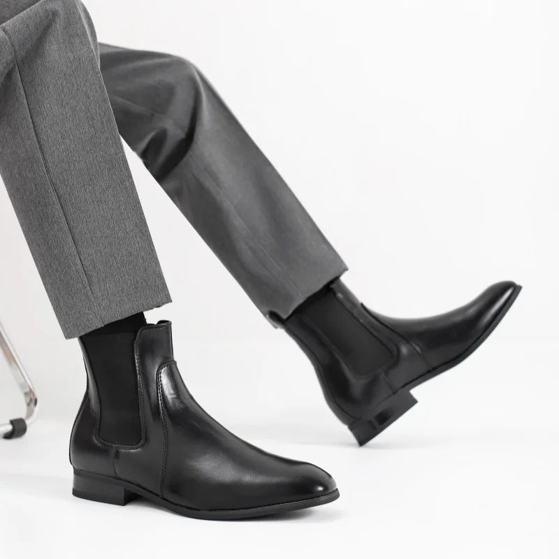 40 ~ 46 Chelsea Botas Masculinas 2024 Marca Confortável Moda Botas Masculinas De Couro # KD431
