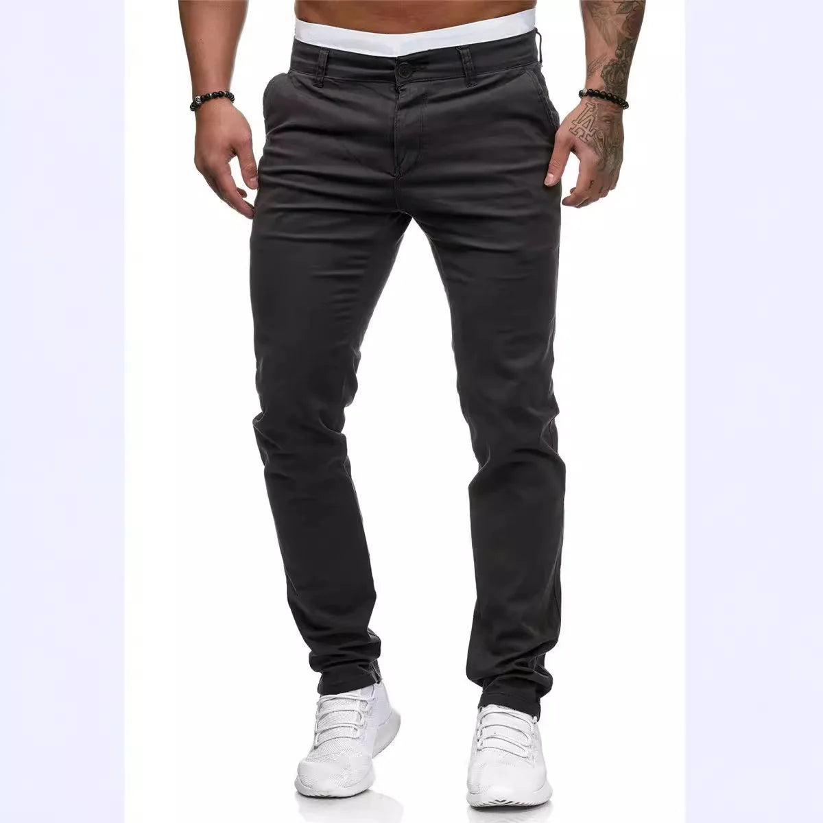 New Solid Color Business Trousers Men's Formal Business Work Pants Slim Straight Leg Pants Casual Trousers
