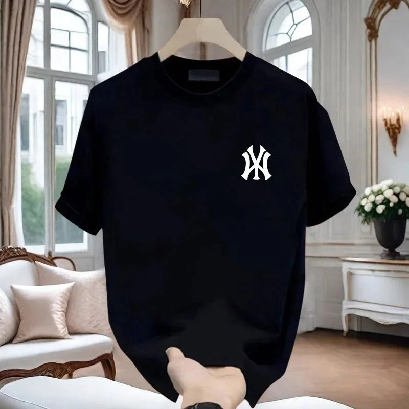Nova camiseta masculina de manga curta em puro algodão, modelo 2026, moderna, fina, respirável e confortável, ideal para o verão. Perfeita para homens e mulheres.