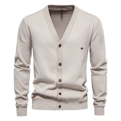 Aiopeson 2024 novo outono algodão cardigan camisola masculina casual único breasted cor sólida de alta qualidade camisola de algodão masculino
