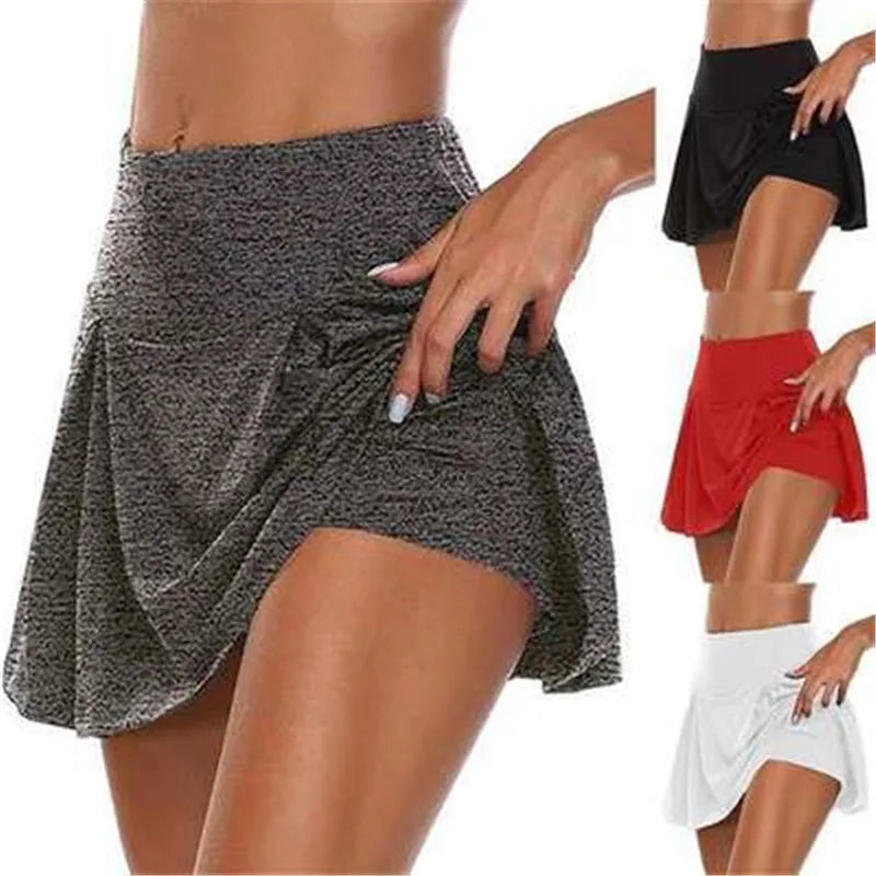 S-5XL 13 cores mulheres soltas falsas duas peças saias verão feminino cintura alta cor sólida segurança dança esporte saias curtas