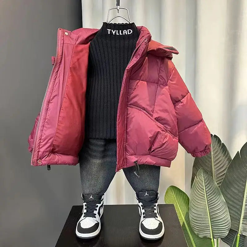 Jaqueta Infantil Acolchoada ZOETOPKID 2026 Nova Jaqueta de Inverno Casual para Crianças