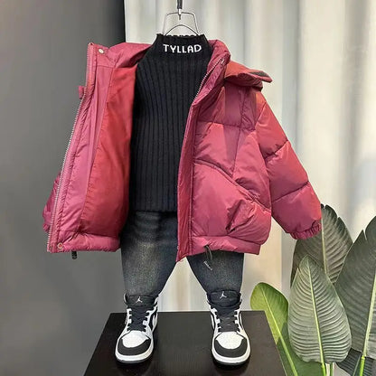Jaqueta Infantil Acolchoada ZOETOPKID 2026 Nova Jaqueta de Inverno Casual para Crianças