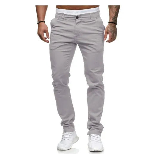 New Solid Color Business Trousers Men's Formal Business Work Pants Slim Straight Leg Pants Casual Trousers