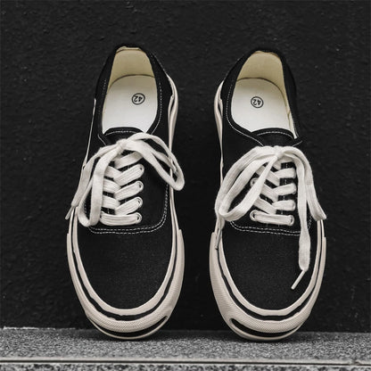 Hkdq tendência vermelho vulcanizado tênis masculino sapatos de lona baixo topo moda casual tênis masculino plataforma antiderrapante sapatos de skate
