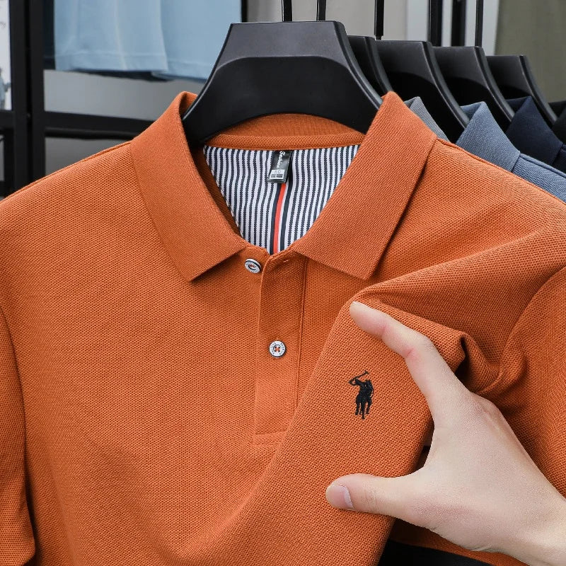 Camiseta Polo de Luxo para Outono e Inverno da Marca Paul, Bordada, Confortável e de Alta Qualidade para Homens, Vendas Quentes