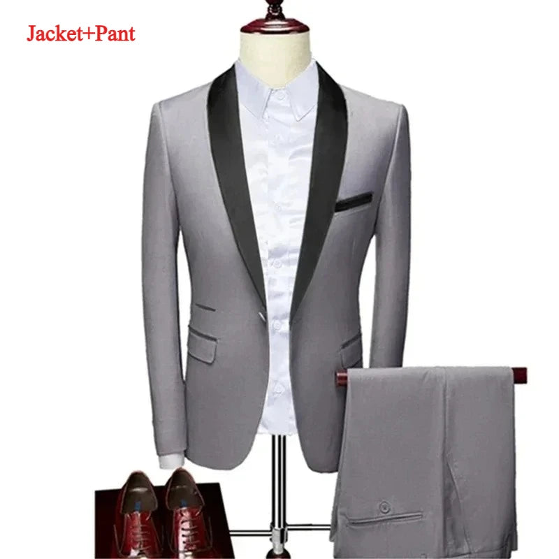 Lapela masculina preto terno conjunto casaco colete calças/negócios padrinhos noivo vestido de casamento fprmal blazer calças