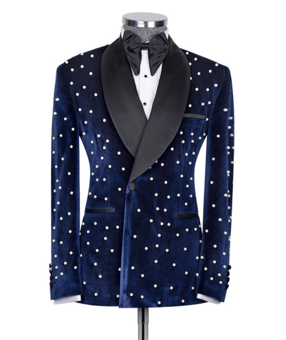 Ternos masculinos de veludo jaqueta slim fit 2 peças/bordado de pérola personalização avançada blazer masculino/moda roupa de noivo de casamento