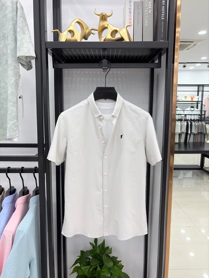 Camiseta masculina de manga curta 100% algodão puro respirável nova coleção de verão com bordado Paul Pony estilo casual para negócios