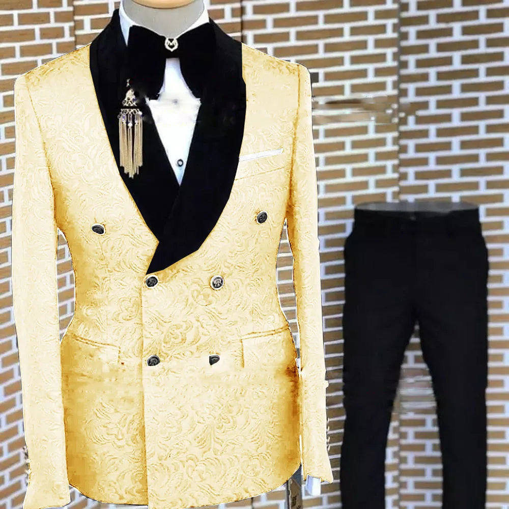 Terno floral formal masculino, smoking elegante, blazer bonito, jaqueta cinza, calça, festa de casamento, noivo, conjunto de 2 peças