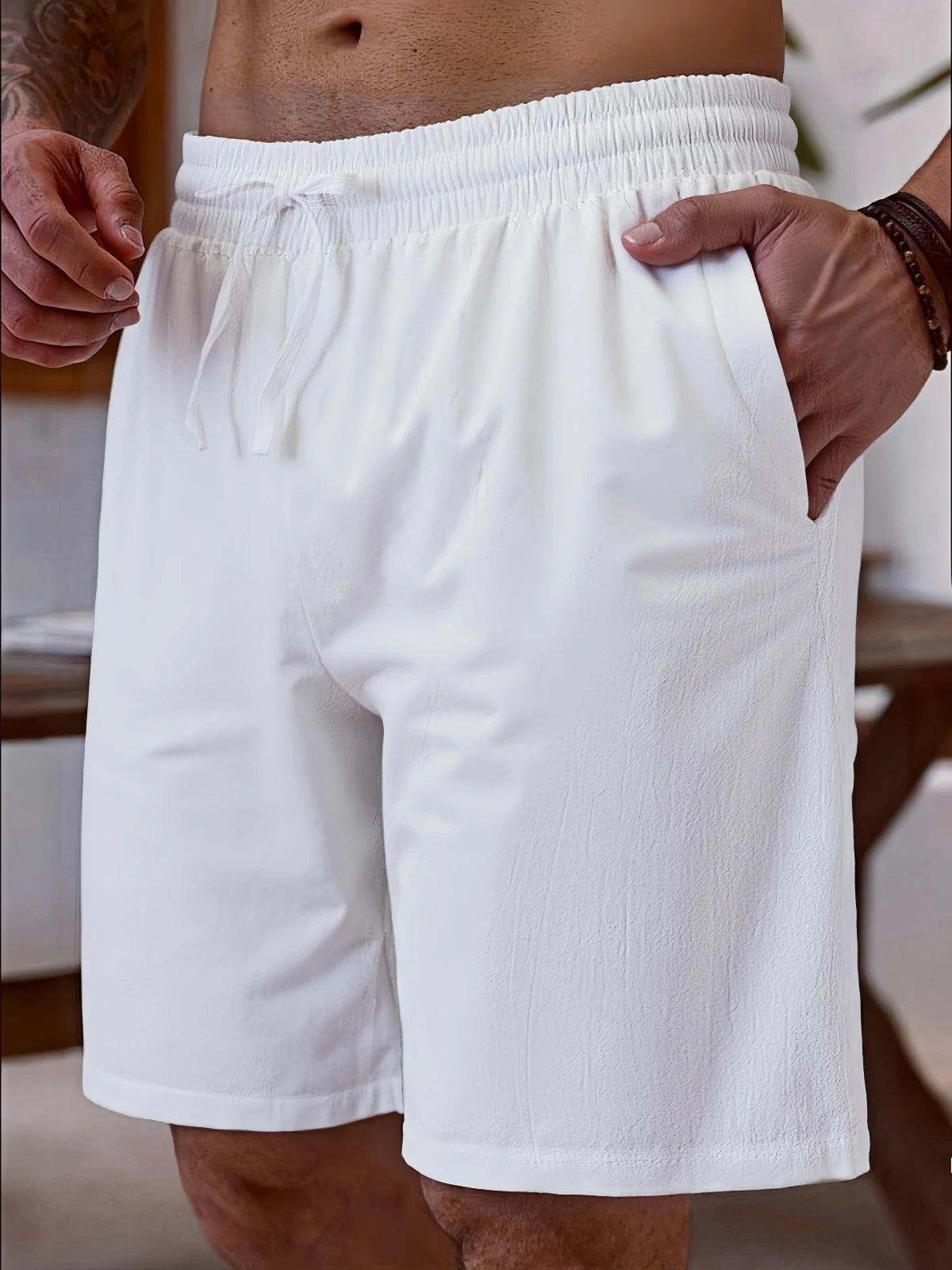 Novos Shorts Casuais Masculinos de Verão, Calças de Praia Leves e de Secagem Rápida em Cores Sólidas, Confortáveis para Férias na Praia