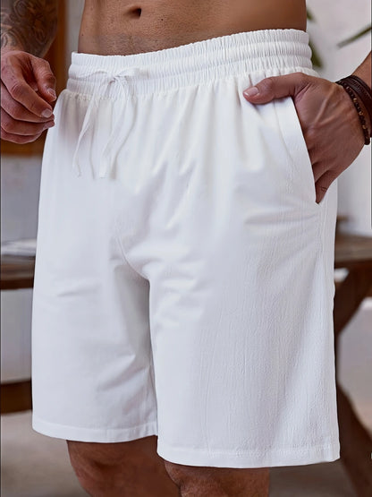Novos Shorts Casuais Masculinos de Verão, Calças de Praia Leves e de Secagem Rápida em Cores Sólidas, Confortáveis para Férias na Praia