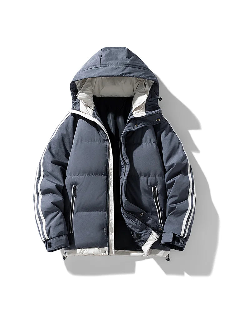 casaco com capuz casal novo inverno masculino algodão-acolchoado casaco tendência algodão-acolchoado casaco masculino e feminino acolchoado