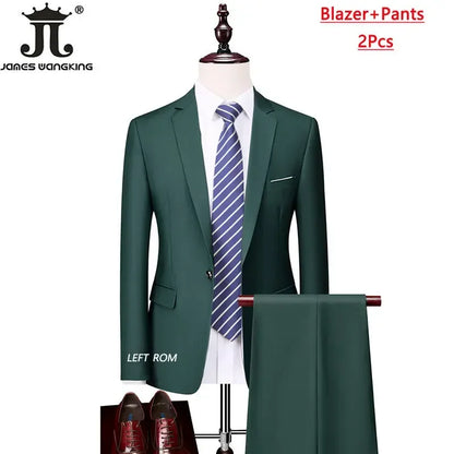 M-6XL 15 Cores (Jaqueta+Colete+Calças) Trajes Formais para Escritório Masculinos Vestido de Casamento para Noivos Vestido de Festa Terno de Cor Sólida
