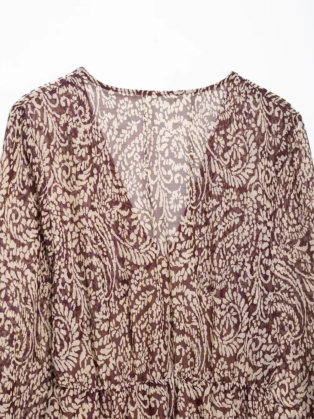 novo produto feminino empilhado decorativo impresso com decote em v midi vestido moda retro padrão impresso saia