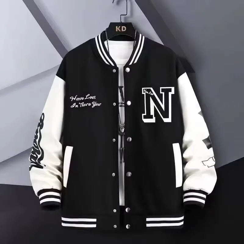 Carta bordada blusão masculino jaqueta de beisebol primavera novo estilo coreano harajuku hip-hop streetwear botão jaqueta universitária
