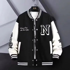 Carta bordada blusão masculino jaqueta de beisebol primavera novo estilo coreano harajuku hip-hop streetwear botão jaqueta universitária