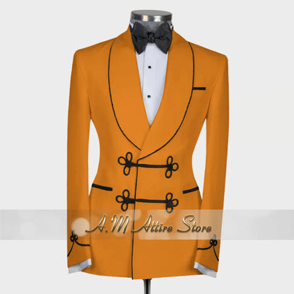 Ternos extravagantes masculinos, conjunto de 2 peças, xale, lapal, botão floral, jaqueta, calças, ajuste fino para casamento, coquetel, bola, jantar, vestido de festa, presentes