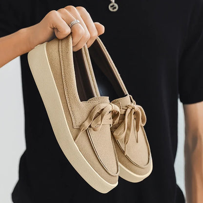 Mocassins masculinos de camurça macia, de alta qualidade, sapatos baixos, leves e confortáveis, para dirigir, verão, sapatos casuais