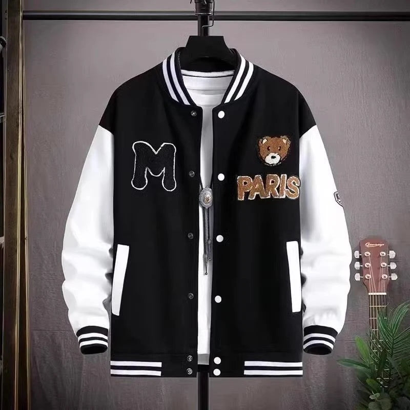 Carta bordada blusão masculino jaqueta de beisebol primavera novo estilo coreano harajuku hip-hop streetwear botão jaqueta universitária