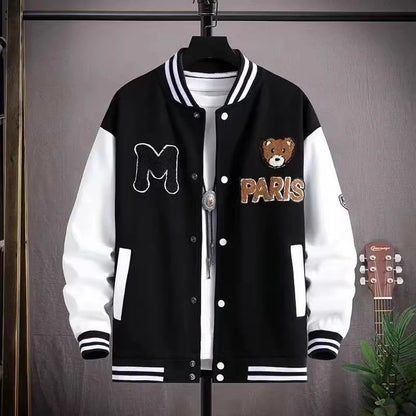 Carta bordada blusão masculino jaqueta de beisebol primavera novo estilo coreano harajuku hip-hop streetwear botão jaqueta universitária