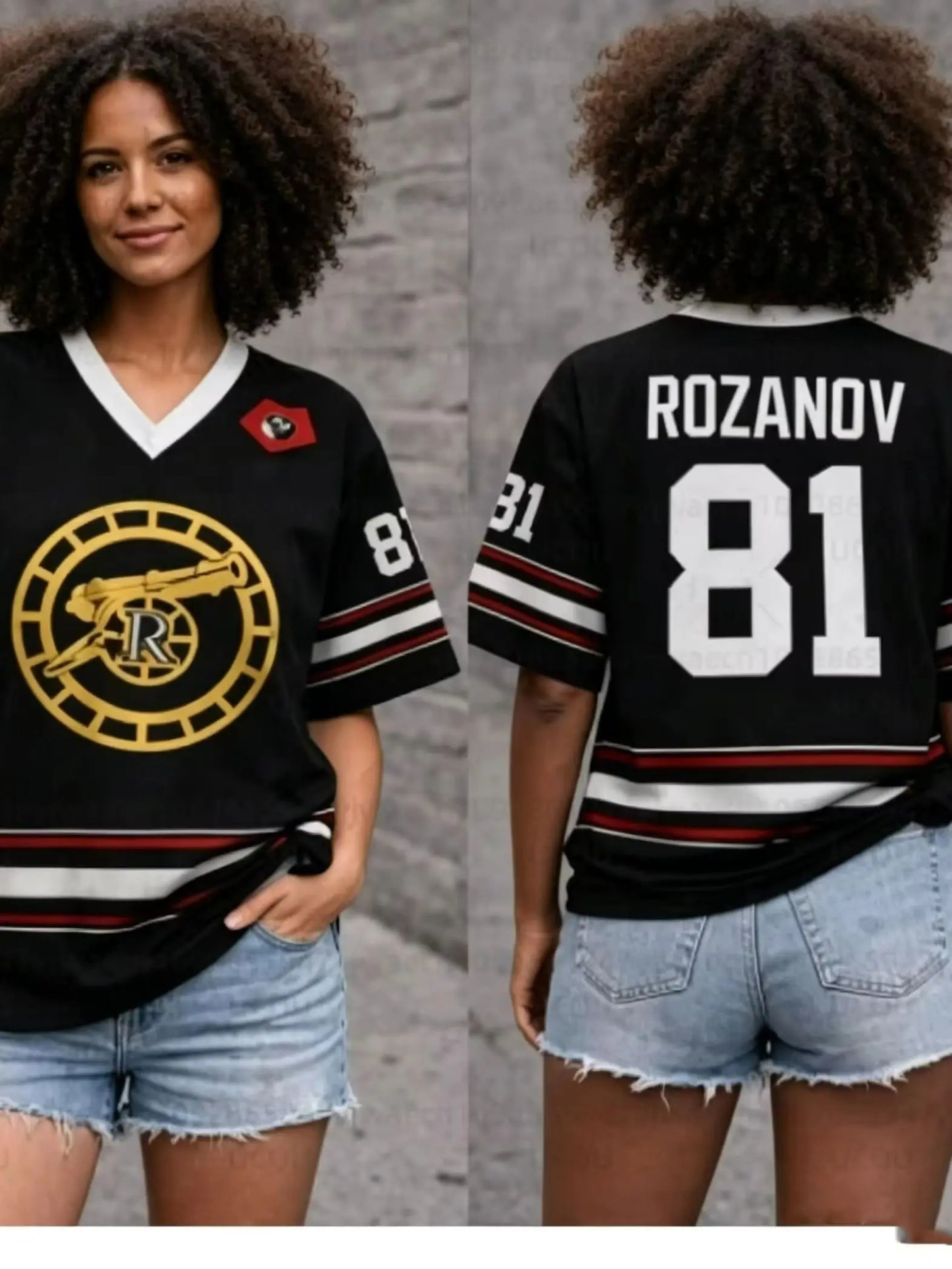 Nova Camiseta Unissex de Hóquei Aquecida de Manga Curta Rozanov HOLLANDER para Homens e Mulheres