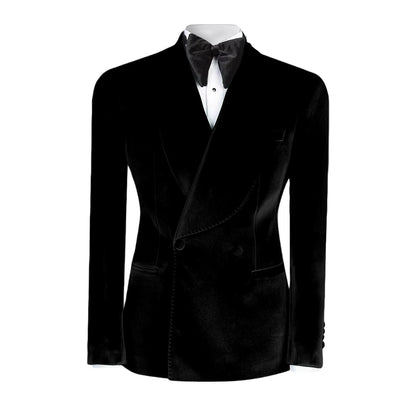 Ternos formais de veludo masculino, blazer duplo breasted, 1 peça, elegante, slim fit, roupas masculinas, casamento, negócios, casacos casuais