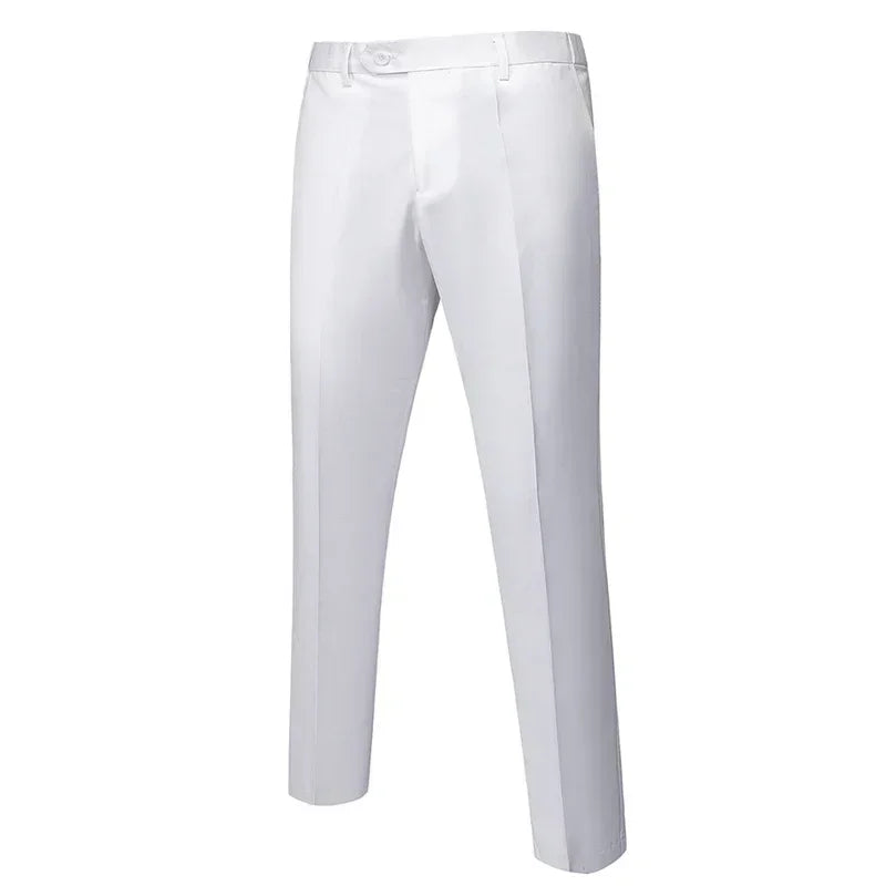 Calças de Terno Masculino M-6XL, Moda Boutique, Cor Sólida, Formal, para Negócios, Noivo, Casamento, Casual