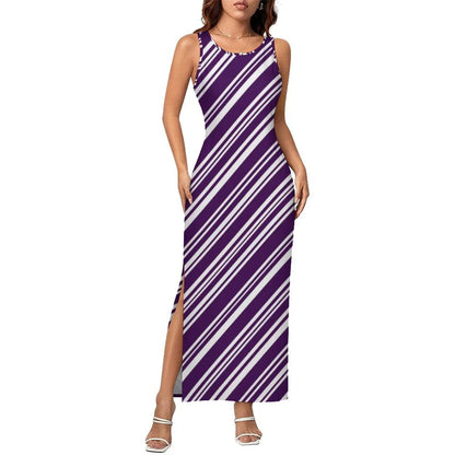 Vestido Bodycon com Estampa Abstrata, Vestido Maxi Retrô de Verão, Sem Mangas, Casual, Estilo Y2k, Tamanho Grande 4XL