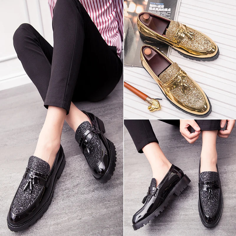Sapatos Oxford de couro artesanal para homens, alta qualidade, sola leve, festa de casamento, escritório, vestido, moda, 38-46