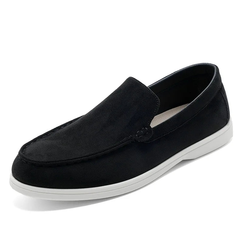 Mocassins Masculinos Confortáveis para Dirigir, Sapatos Slip-On de Couro Camurça Macio Antiderrapantes para Viagens Longas, Sapatos Casuais Masculinos para Caminhada